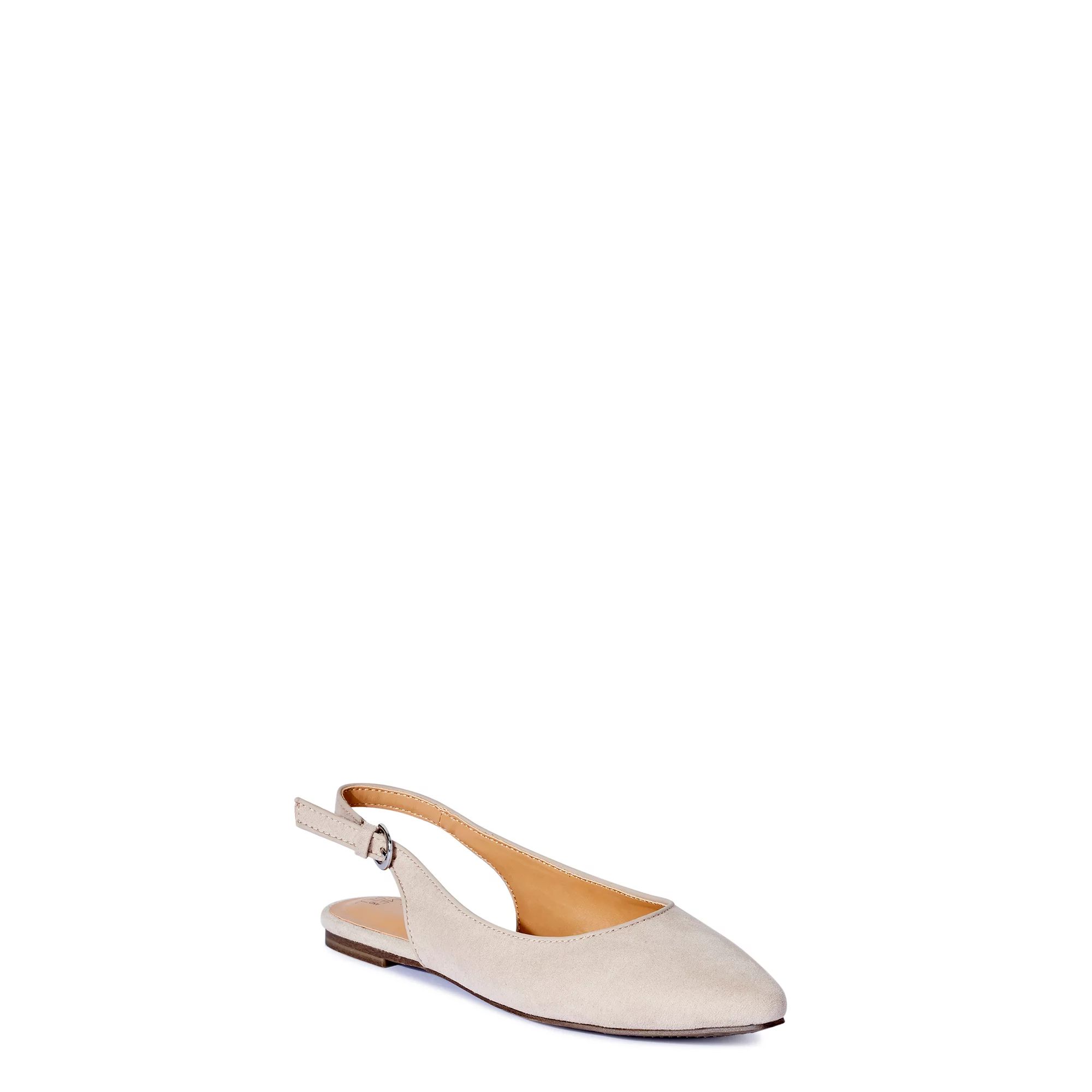 Time and Tru Women's Slingback Flats (Wide Width Available) | Walmart (US)