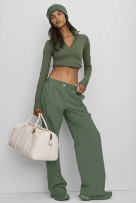 ALO | Suit Up Trouser (Long) in Bamboo Green, Size: XS | Alo Yoga