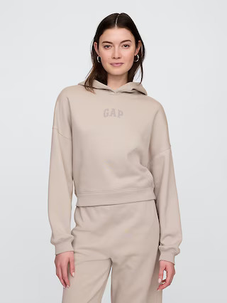 Relaxed Gap Mini-Logo Cropped Hoodie | Gap Factory