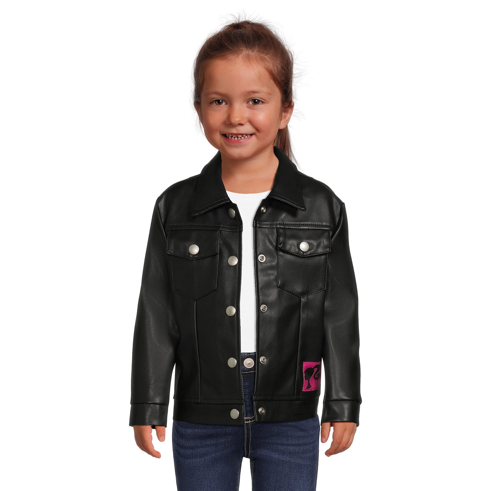 Barbie Toddler Girl Faux Leather Moto Jacket, Sizes 2T-5T | Walmart (US)