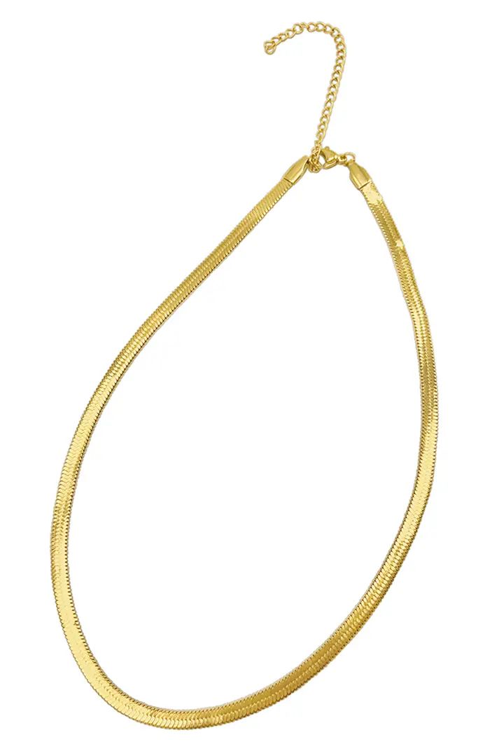ADORINA 14K Yellow Gold Plated Snake Chain Necklace | Nordstrom Rack