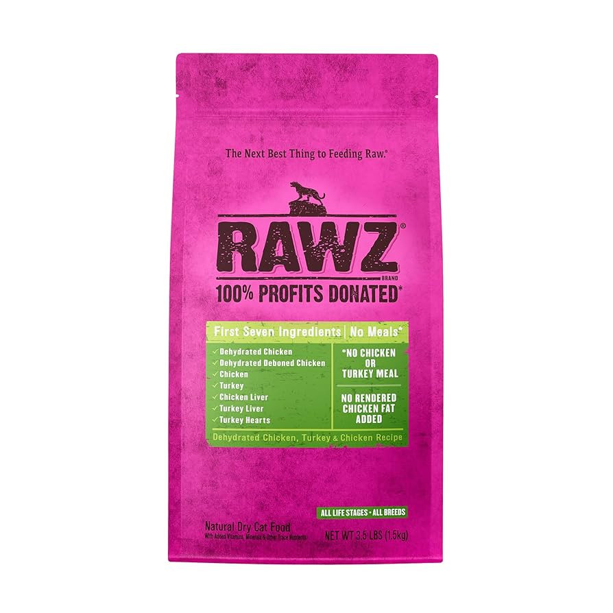 Rawz Dehydrated Chicken, Turkey & Chicken Recipe Natural Meal Free Dry Cat Food (3.5 Pound (Pack ... | Amazon (US)