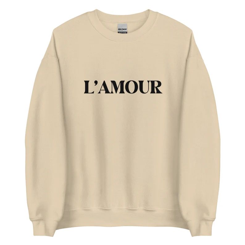 L'Amour Sweatshirt | More Colors | Amour Sweatshirt | Amour Shirt | French Sweatshirt | Travel Sw... | Etsy (US)