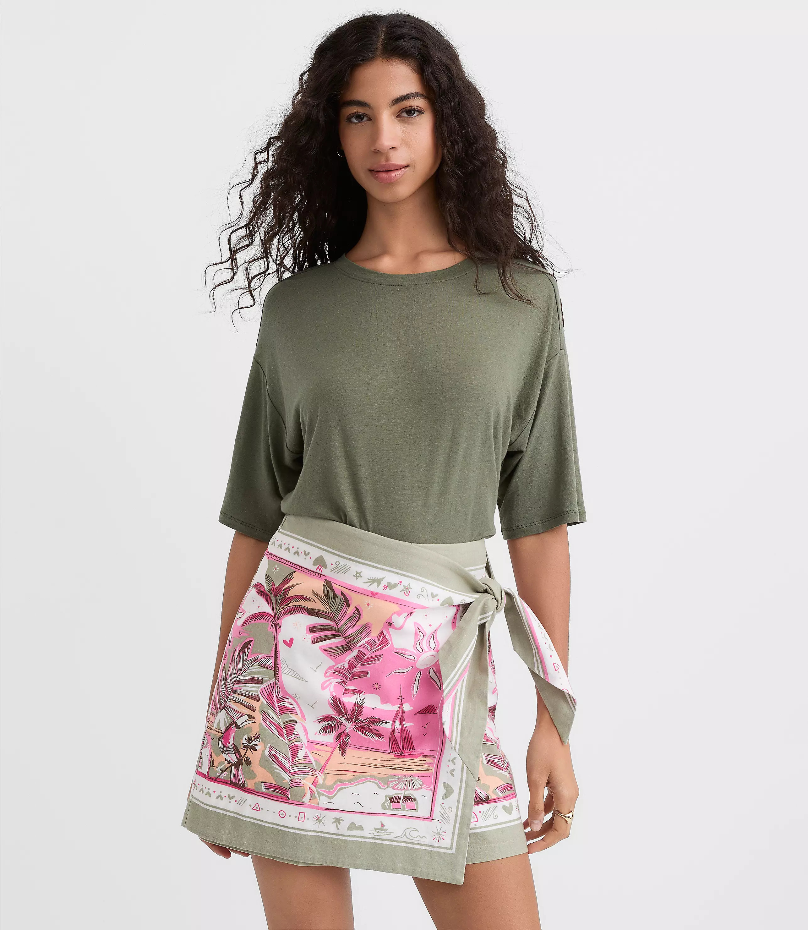 Linen Blend Modern Tee | LOFT