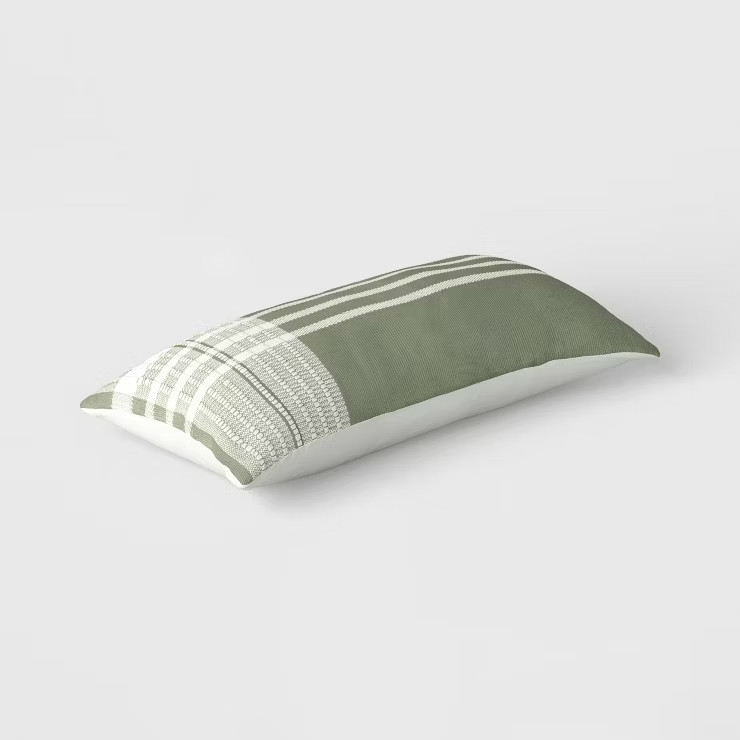 Striped Outdoor Lumbar Pillow Green - Threshold™ designed with Studio McGee™ | Target