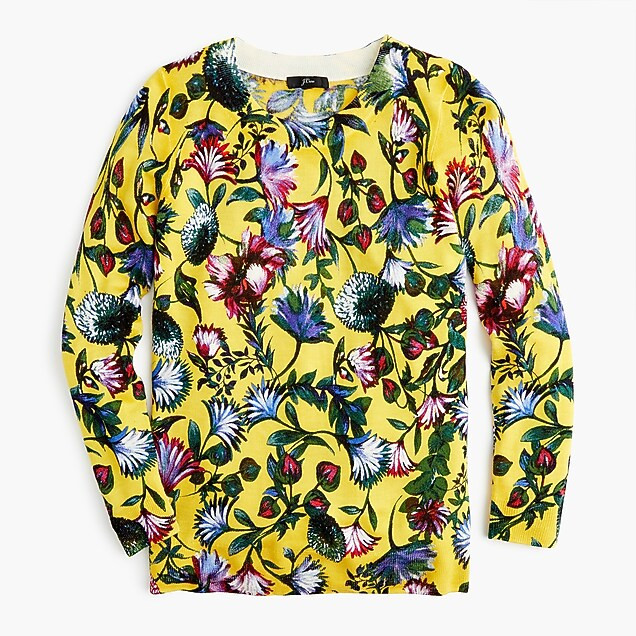 Tippi sweater in golden floral | J. Crew US