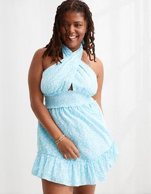 Aerie Spring Fling Halter Dress | American Eagle Outfitters (US & CA)