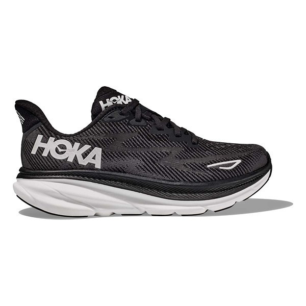 Women's HOKA Clifton 9 Running Shoes 7 Wide Black/White | Scheels