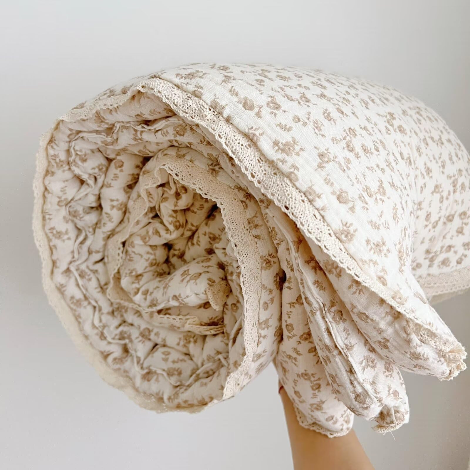 BuLuTu Carmine Flower Blanket for Girls Boys Muslin Cotton Toddler Quilt Kid Bed Soft Toddler Bla... | Amazon (US)