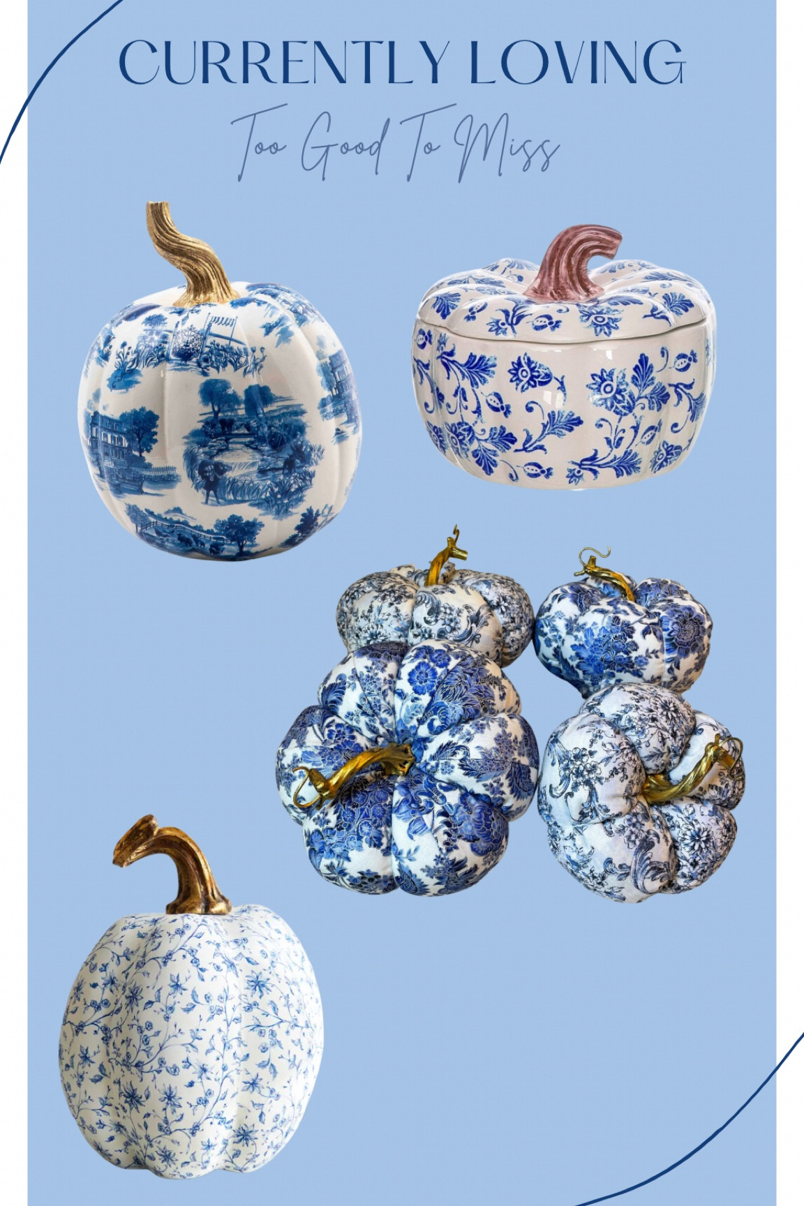 Blue and white Chinoiserie pumpkins! 

#LTKSeasonal #LTKhome