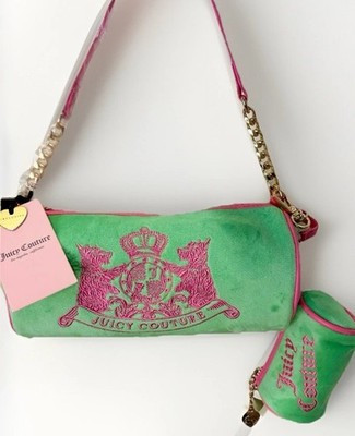 NEW Juicy Couture Scottie Barrel Shoulder Bag Retro Green With Mini Barrel Charm | eBay US