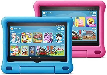All-new Fire HD 8 Kids Edition tablet 2-pack, 8" HD display, 32 GB, Blue/Pink Kid-Proof Case | Amazon (US)