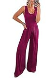 Amazon.com: PRETTYGARDEN Women’s Summer Sleeveless Tank Jumpsuits High Waist Low Cut Casual Sco... | Amazon (US)