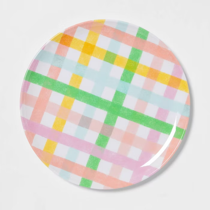 11" Melamine Plaid Dinner Plate - Spritz™ | Target