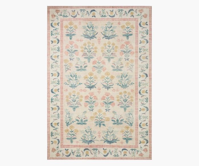 Eden Mughal Rose Blush Printed Rug | Rifle Paper Co.