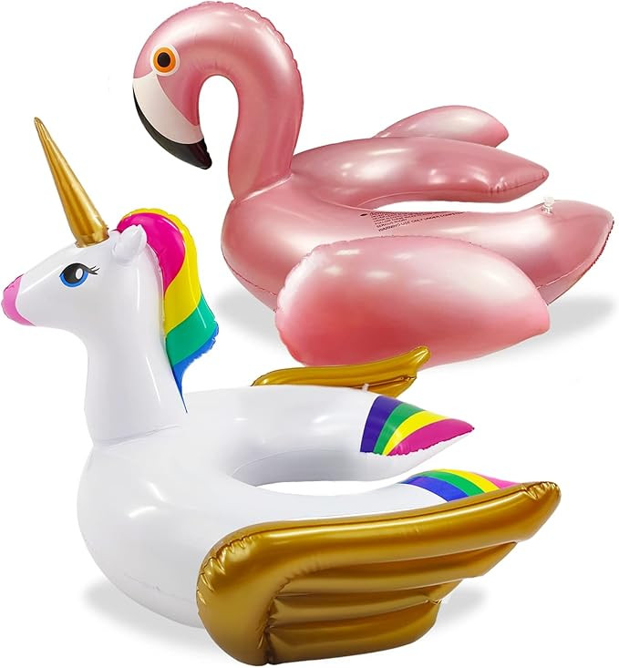 iGeeKid Unicorn&Flamingo Pool Float (2 Pack), Inflatable Swim Rings Beach Floaties for 3-8 Years ... | Amazon (US)