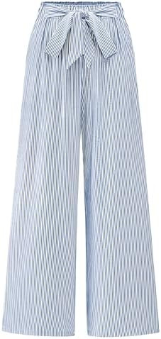 BTFBM Pants for Women 2026 Spring Clothes Striped High Waist Tie Knot Dressy Casual Wide Leg Pala... | Amazon (US)