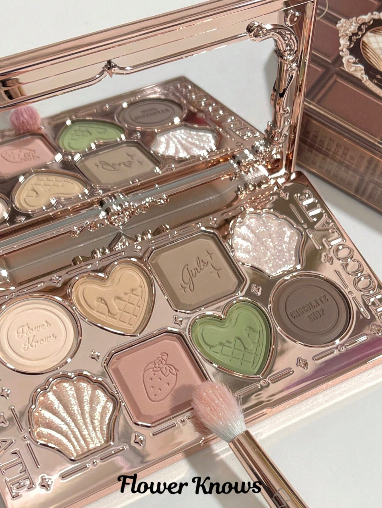 Flower Knows Chocolate Wonder-Shop Eight-Color Eyeshadow Palette - 02 Young Shepherdess SKU: sb23... | SHEIN