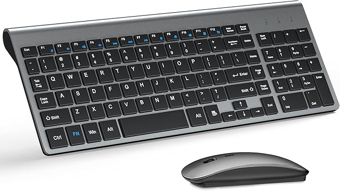 Wireless Keyboard and Mouse Ultra Slim Combo, TopMate 2.4G Silent Compact USB 2400DPI Mouse and S... | Amazon (UK)