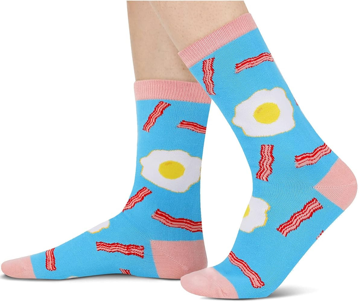 HAPPYPOP Pickle Taco Avocado Donut Socks for Women, Funny Crazy Food Fruit Socks | Amazon (US)