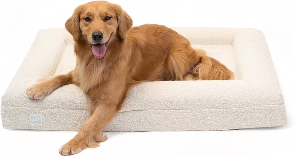 Bluewater Dog Luxury Boucle Orthopedic Memory Foam Bed with Waterproof Liner and Machine Washable... | Amazon (US)