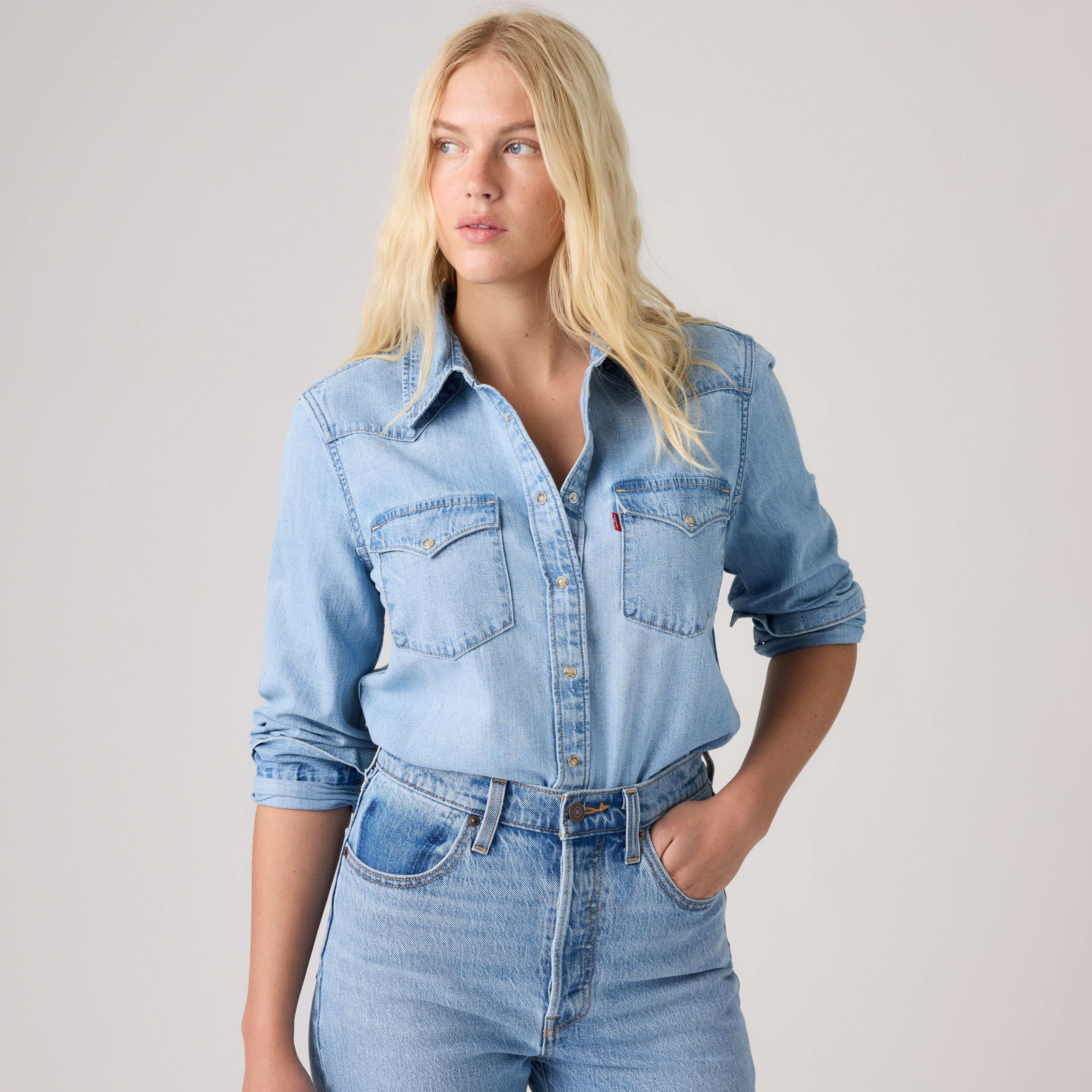 Levi's Heritage Western Denim Button Down Shirt - Women's L | Levi's US