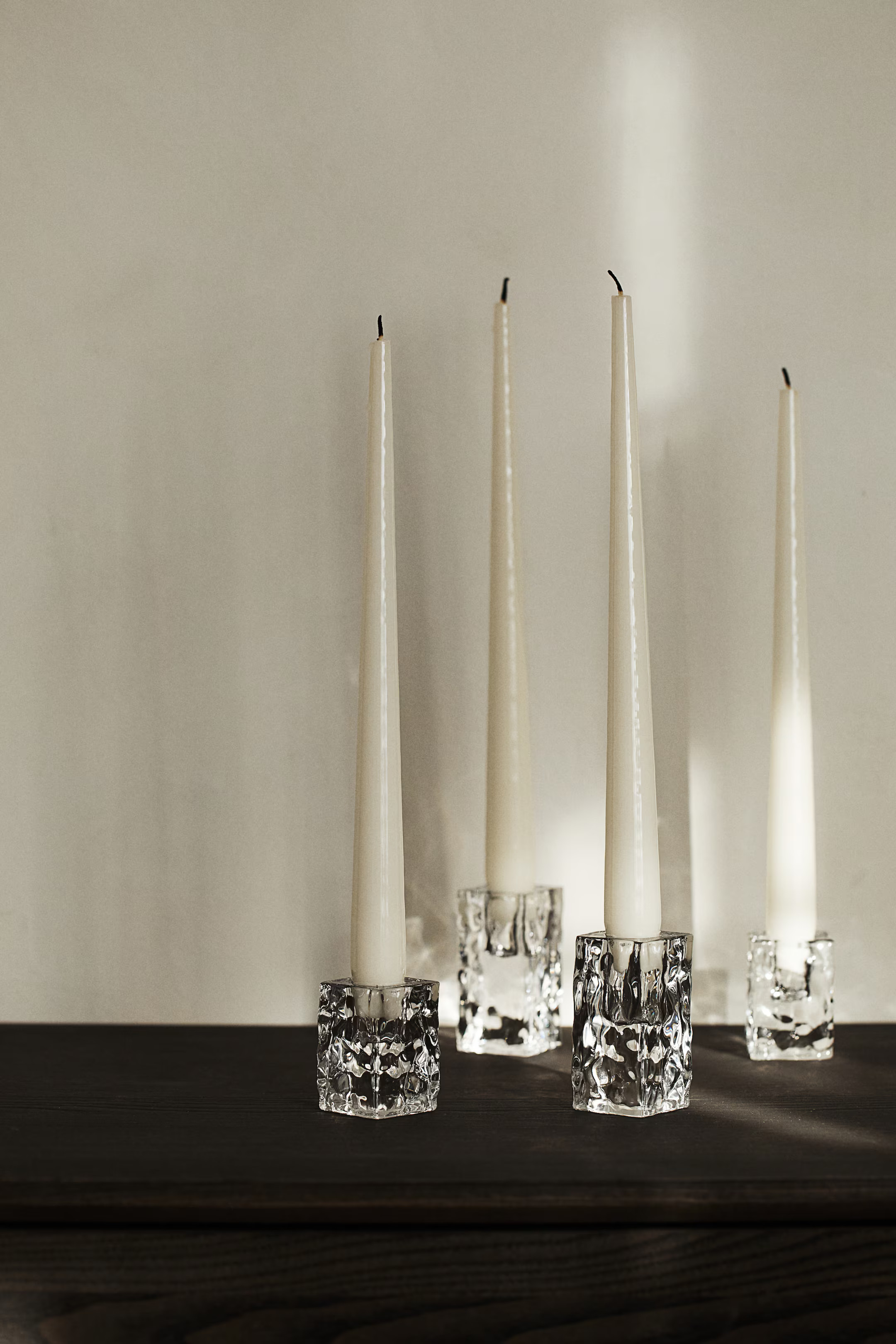 Glass Candlestick - Clear glass - Home All | H&M US | H&M (US + CA)
