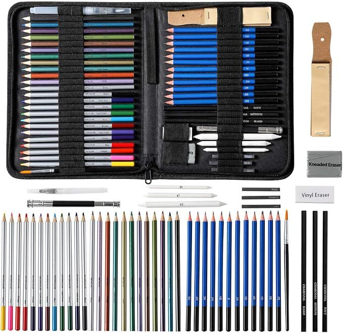 51-Piece Sketching Pencils & Colored Pencils Set, Drawing Pencil Set for Beginner or Professional... | Amazon (US)