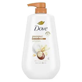 Dove Body Wash with Pump Pamper Shea Butter & Vanilla for 24hr Lotion-Soft Skin Moisturizing Skin... | Amazon (US)