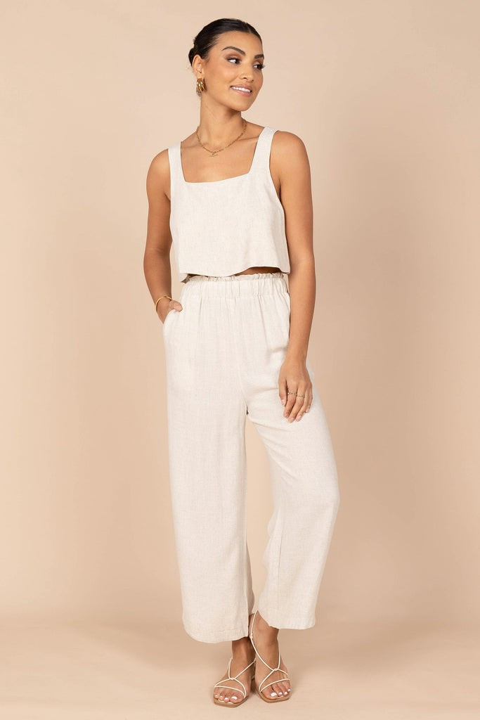 Eleanor High Waisted Pants - Beige | Petal & Pup (US)
