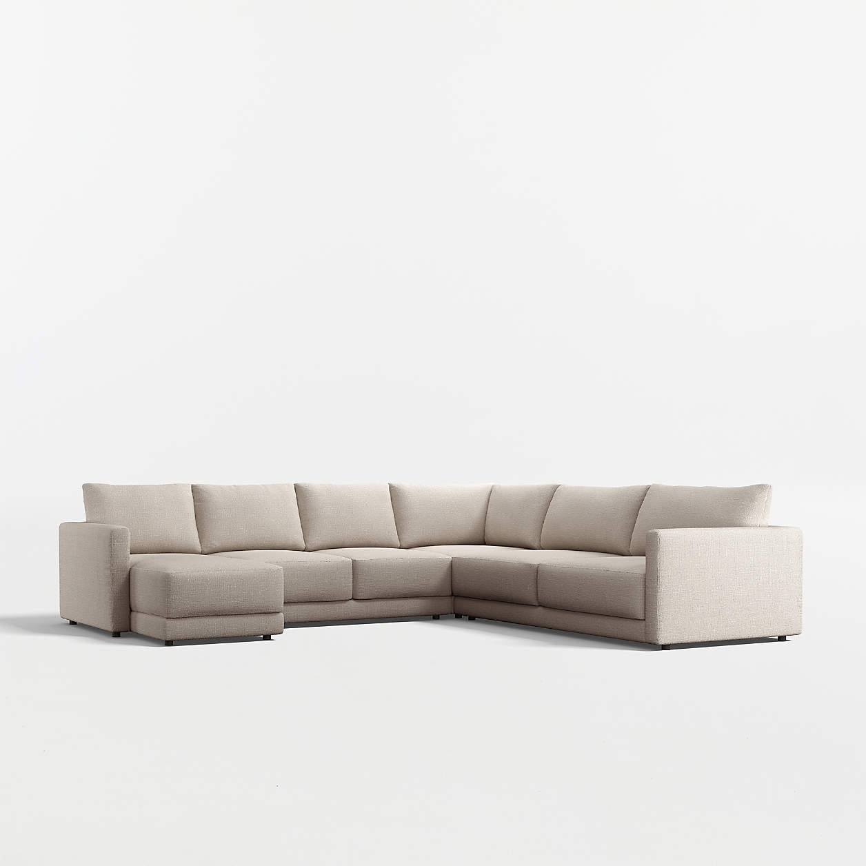 Gather Deep 4-Piece L-Shaped Sectional Sofa with Chaise Lounge + Reviews | Crate & Barrel | Crate & Barrel