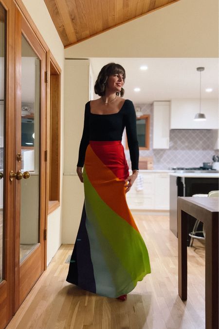 Rainbow skirt
Olivia Rubin
Company party outfit