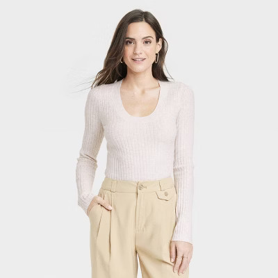Women's Fine Gauge Scoop Neck Sweater - A New Day™ | Target
