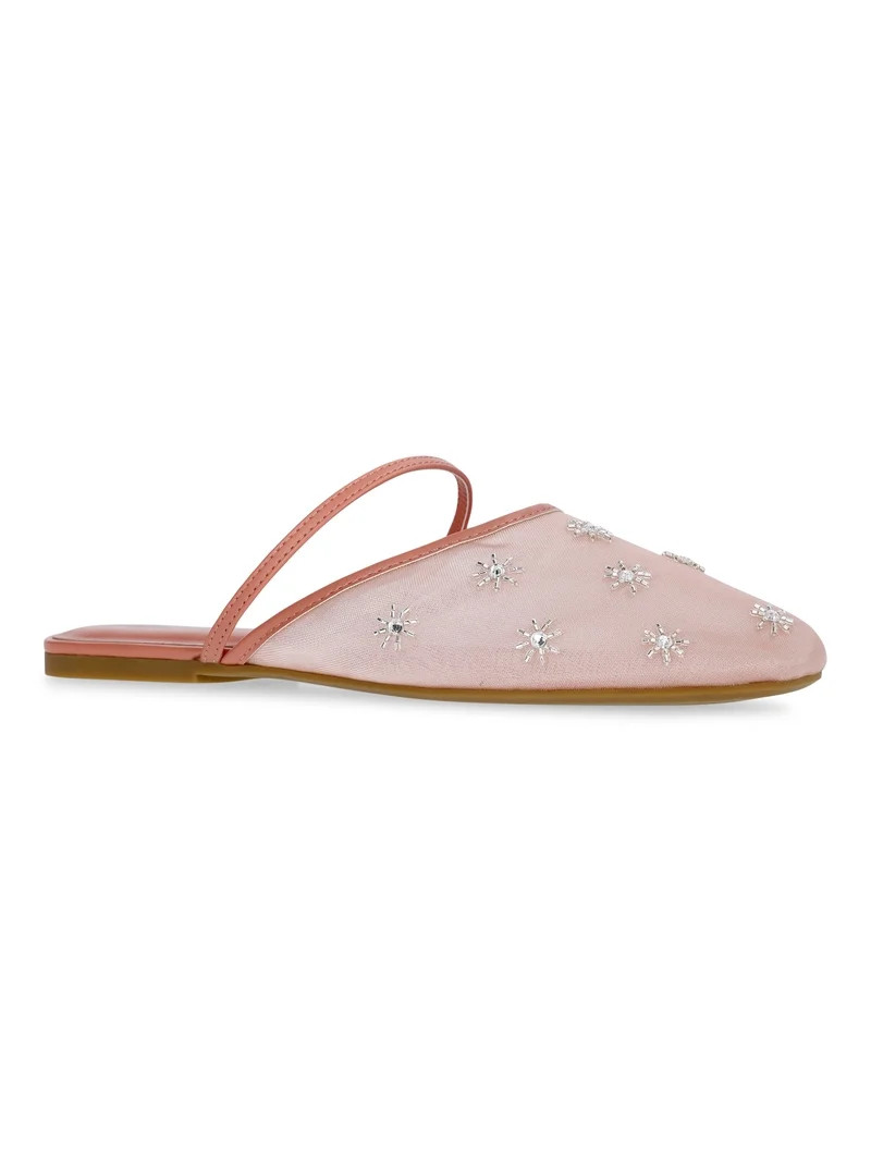 Weekend Academy Girls Beaded Mesh Slip On Shoes | Walmart (US)