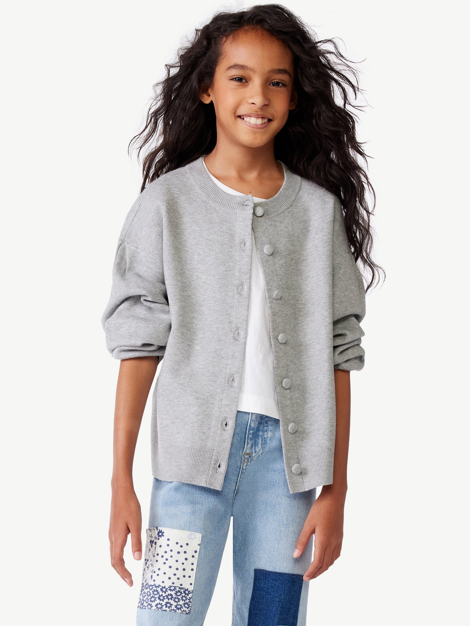Free Assembly Girls Long Sleeve Cardigan, Sizes 4-18 | Walmart (US)