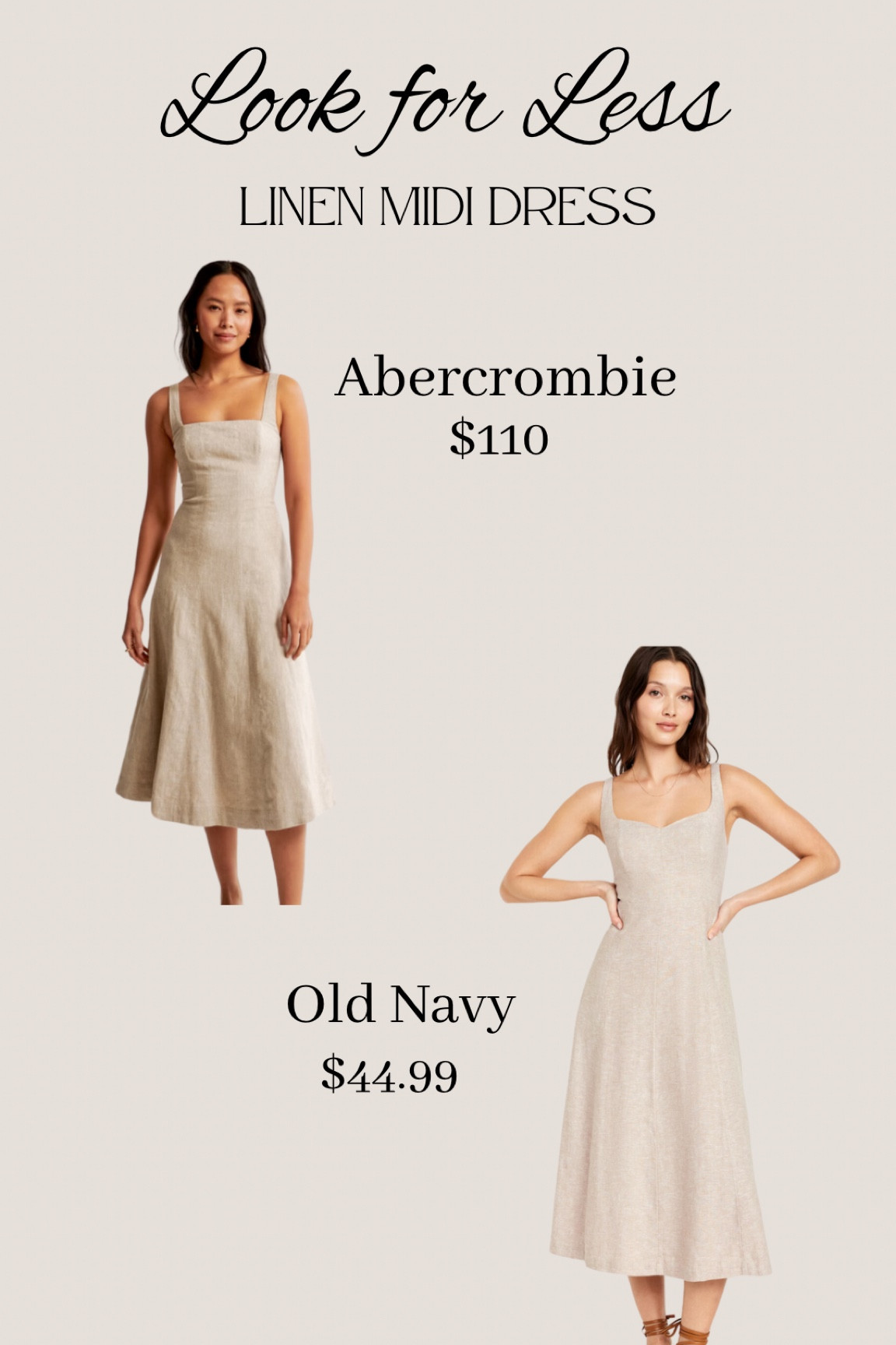 LOOK FOR LESS// linen midi dress 

#LTKMidsize #LTKFindsUnder50 #LTKSummerSales