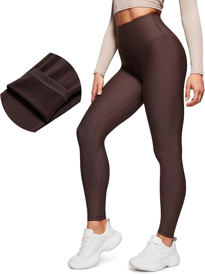 CRZ YOGA Thermal Fleece Lined Leggings Women 28'' - Winter Warm Workout Hiking Pants High Waisted... | Amazon (US)