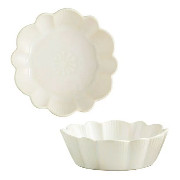 Qeeadeea Round Baking Dish Set Of 2, Colorful Ceramic Pie Pan, Round Ceramic Pie Plate Oven Safe-... | Walmart (US)