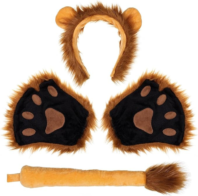 FRCOLOR Ears and Tail Set Plush Ears Headband Tail and Collar Paws Accessories Halloween Costume ... | Amazon (US)