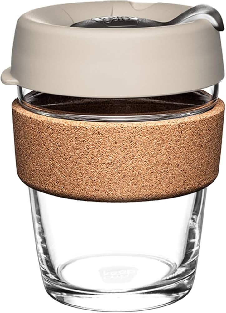 KeepCup 12oz Reusable Coffee Cup. Toughened Glass Cup & Natural Cork Band. 12-Ounce/Medium, Filte... | Amazon (US)