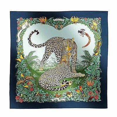 Hermes Carre 90 Jungle Love Silk Square Scarf Made in France Box  | eBay | eBay US