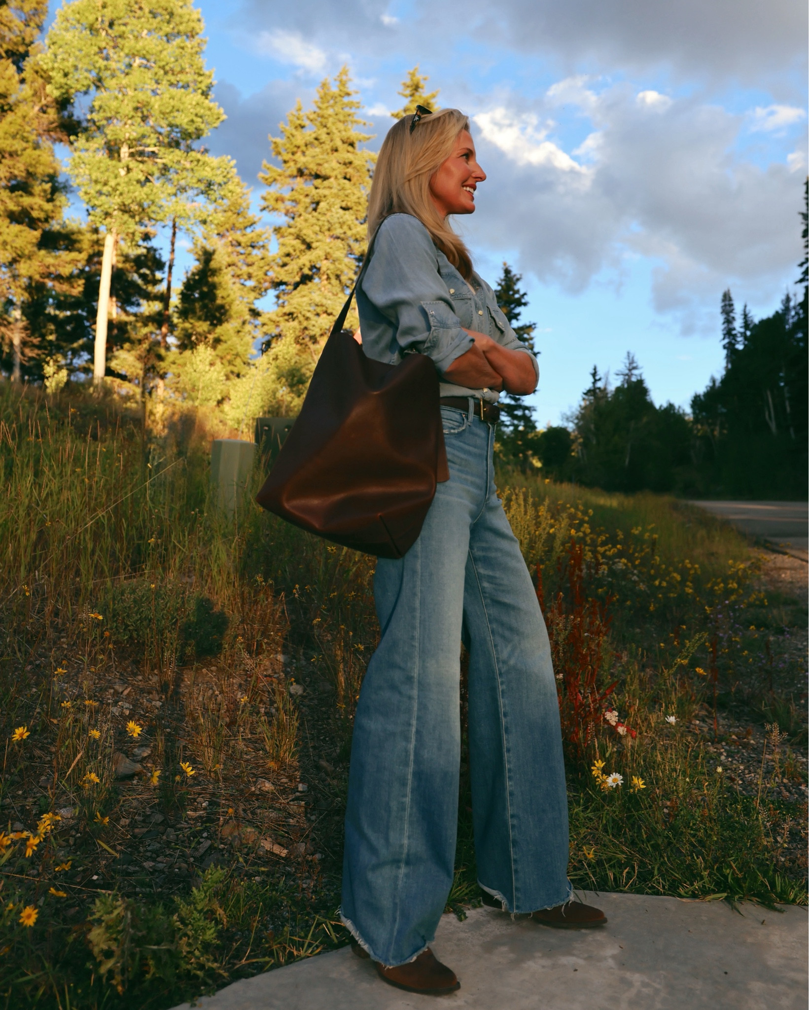 An outfit I’m wearing on repeat — simple yet chic denim on denim. These jeans are sooo soft and stretchy yet don’t stretch out, the fit of the top is relaxed but tucked in is the perfect classic look. Add a brown tote for the finishing touch. 

#LTKOver40 #LTKootd #LTKSeasonal