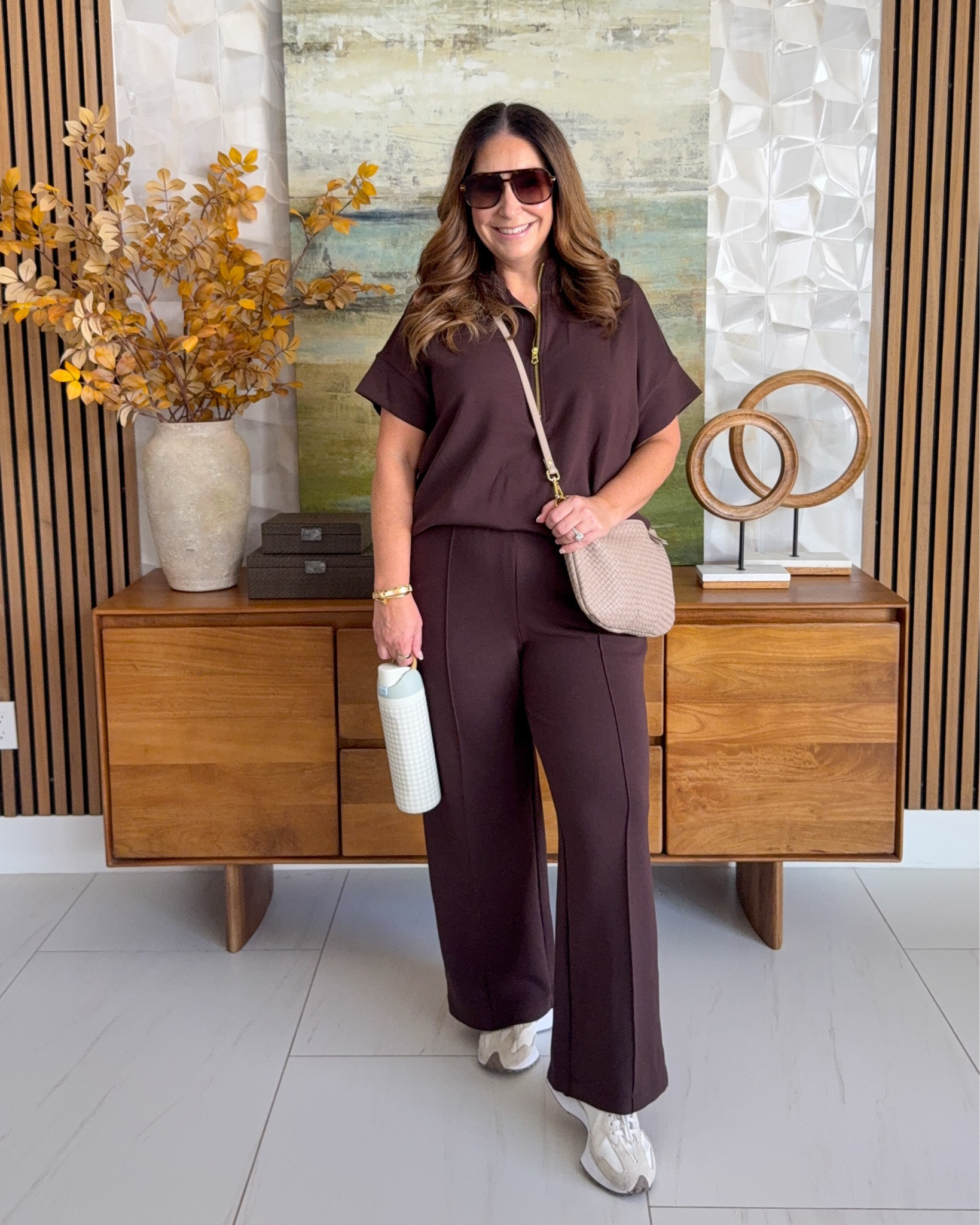 @Varley  casual fall outfit great for school drop offs and working from home! 

Sizing: Top and pants tts, L - wearing 28" length but these can shrink

#LTKmomlife #LTKOver40 #LTKMidsize