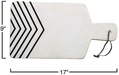 Bloomingville White and Black Chevron Marble Cheese Cutting Board | Amazon (US)