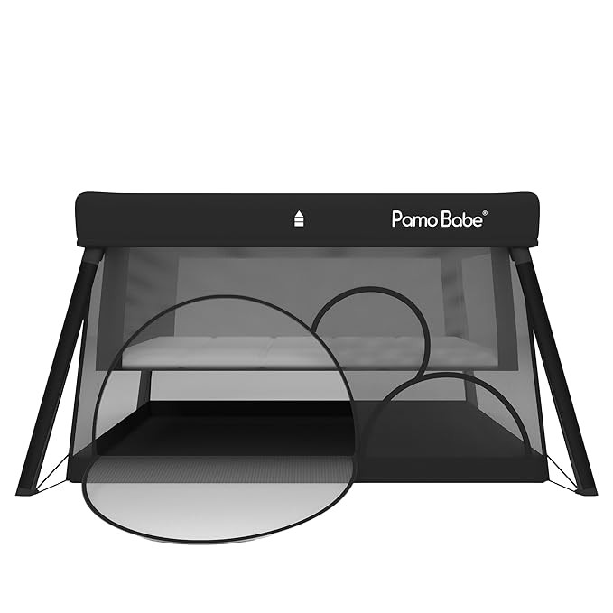 Pamo Babe Travel Crib Lightweight Playpen Baby Playard with Bassinet Portable Mini Playard | Amazon (US)