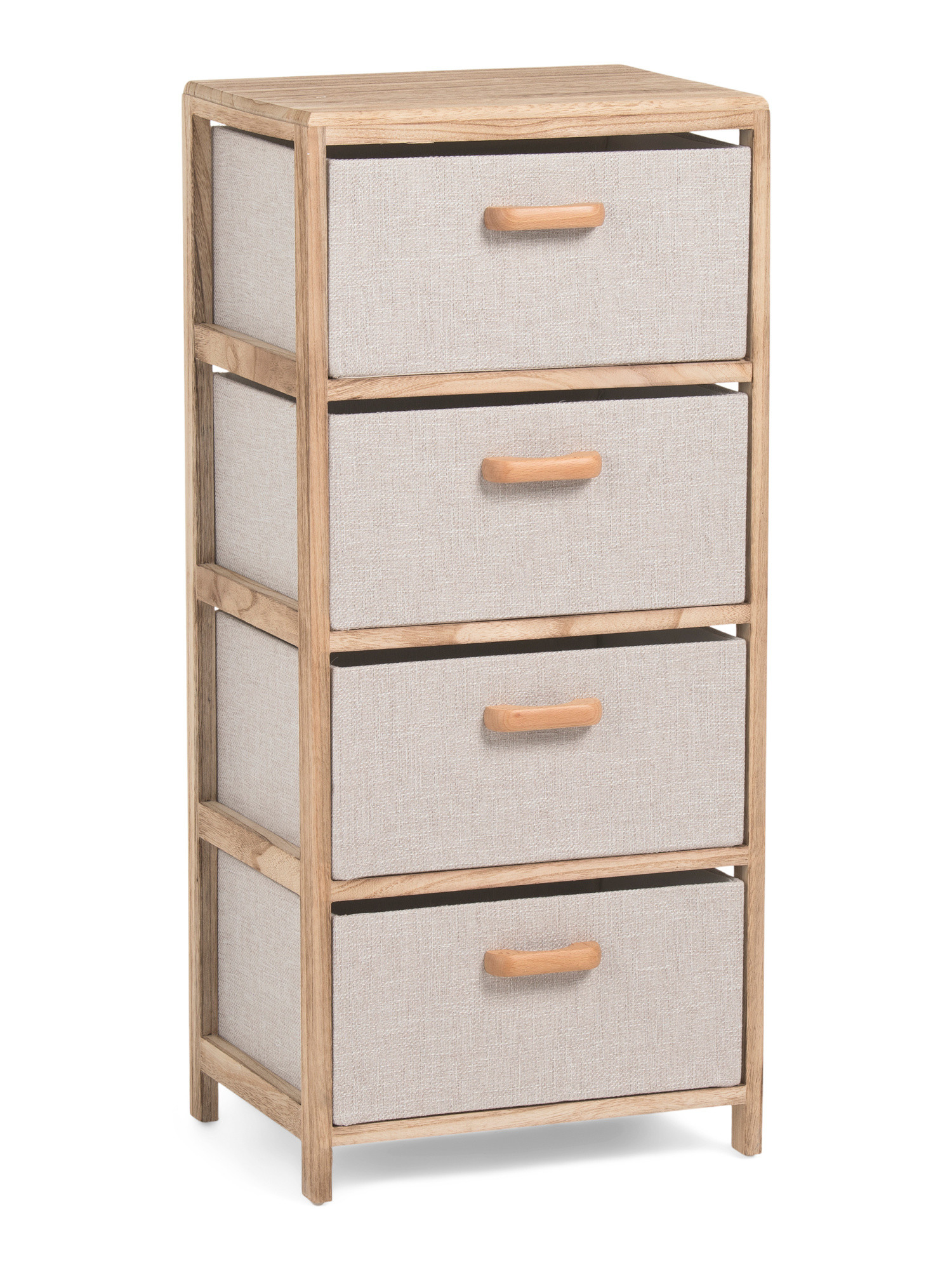 16x34.5 Textured With Wood Handle 4 Drawer Storage | TJ Maxx