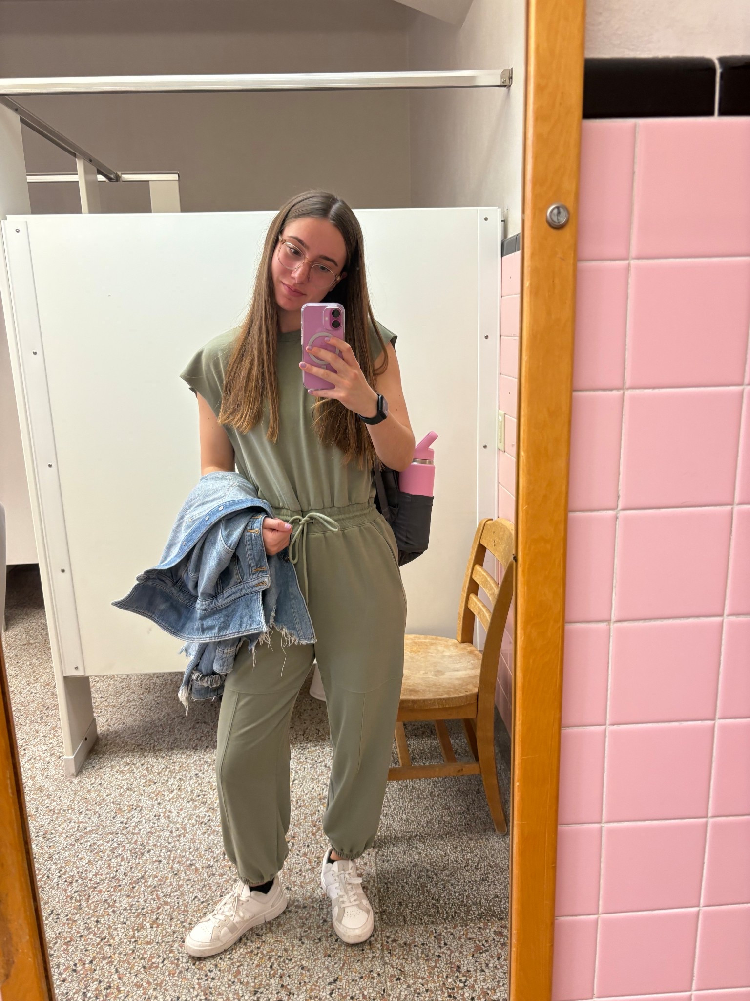 Wednesday College Class Outfit 
👩🏻‍🏫🏫👕
Jumper - true to size (S)
Jean jacket - true to size 
Shoes - true to size (8)

#LTKWorkwear