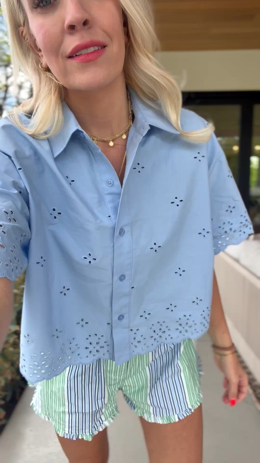 I did a M in the top but could’ve done a small! M in the shorts!