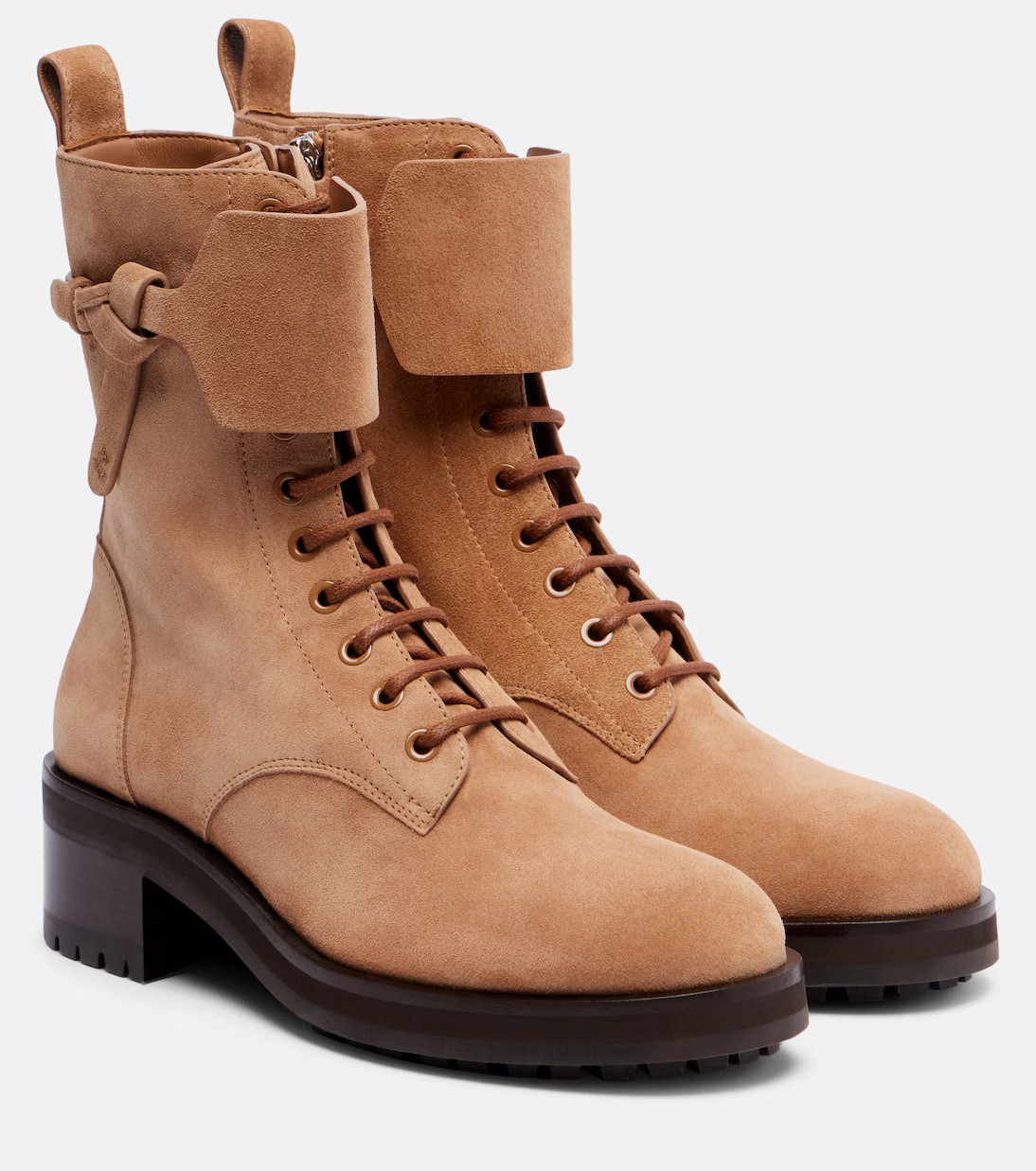 Rosabel knotted suede combat boots | Mytheresa (US/CA)