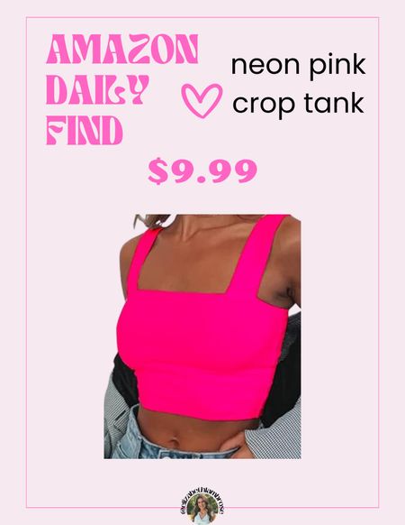 loving this color for summer! 
give me everything neon in the summertime! would be super cute w a matching trucker! i’ll link my favs🩷🩷 

crop top | neon | summer | Amazon | daily find | sale | trucker | hat 

#LTKstyletip #LTKSeasonal #LTKActive